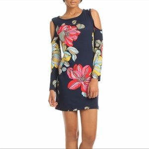 Trina Turk Hawaiian print cold shoulder dress